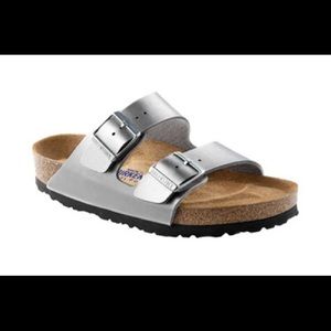 Silver Footbed Birkenstock sandals size 38